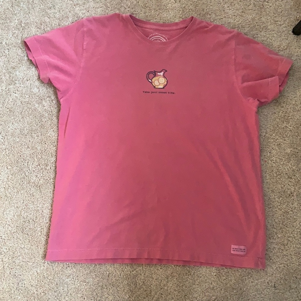 Life Is Good Pink T-Shirt "Take Your Sweet Time"